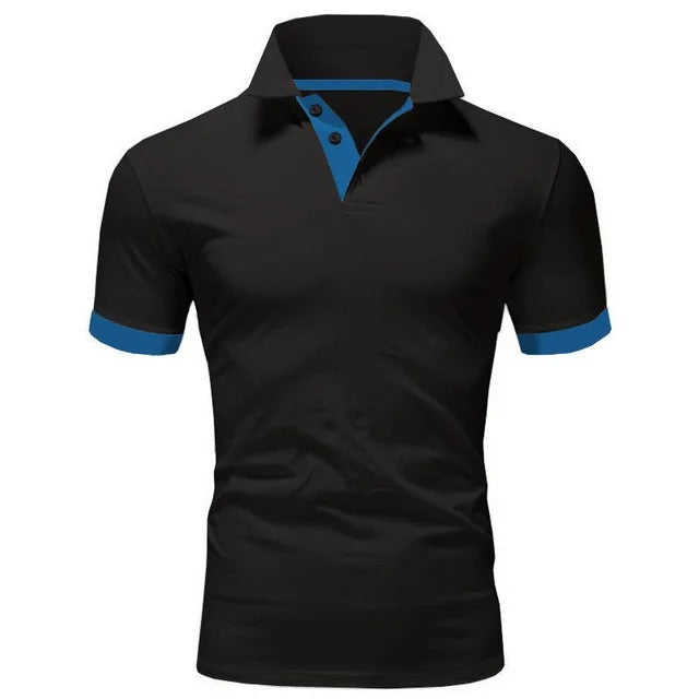 Olvoria | Men's Slim Fit Polo Shirt with Contrast Collar