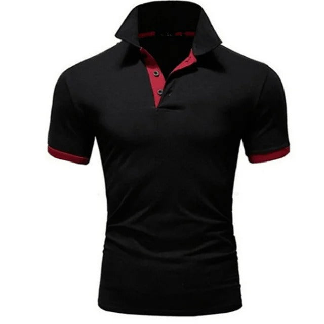 Olvoria | Men's Slim Fit Polo Shirt with Contrast Collar