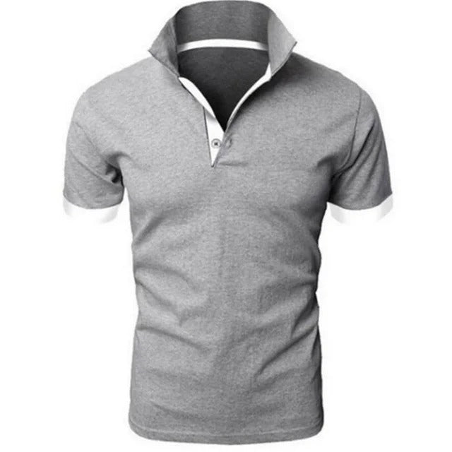 Olvoria | Men's Slim Fit Polo Shirt with Contrast Collar