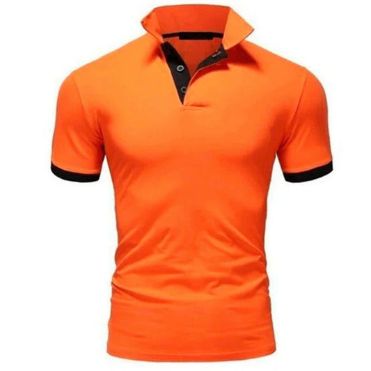 Olvoria | Men's Slim Fit Polo Shirt with Contrast Collar