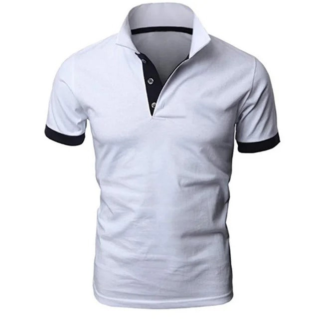 Olvoria | Men's Slim Fit Polo Shirt with Contrast Collar