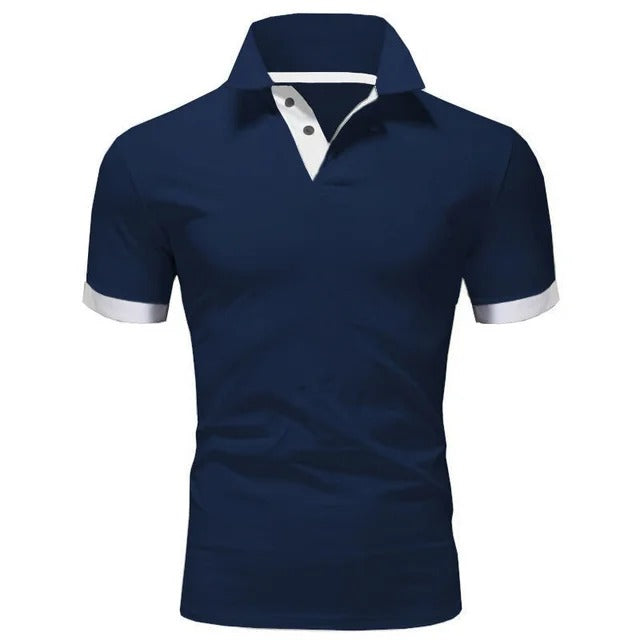 Olvoria | Men's Slim Fit Polo Shirt with Contrast Collar