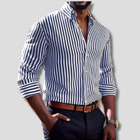 Olvoria | Chemise habillée rayée à boutons pour homme