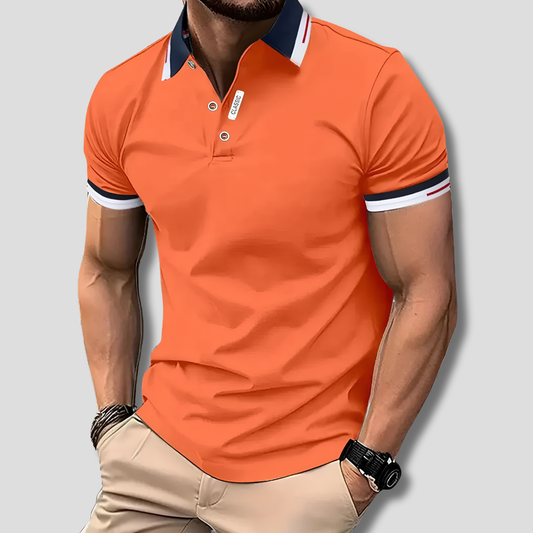 Olvoria | Men's Striped Collar Polo Shirt