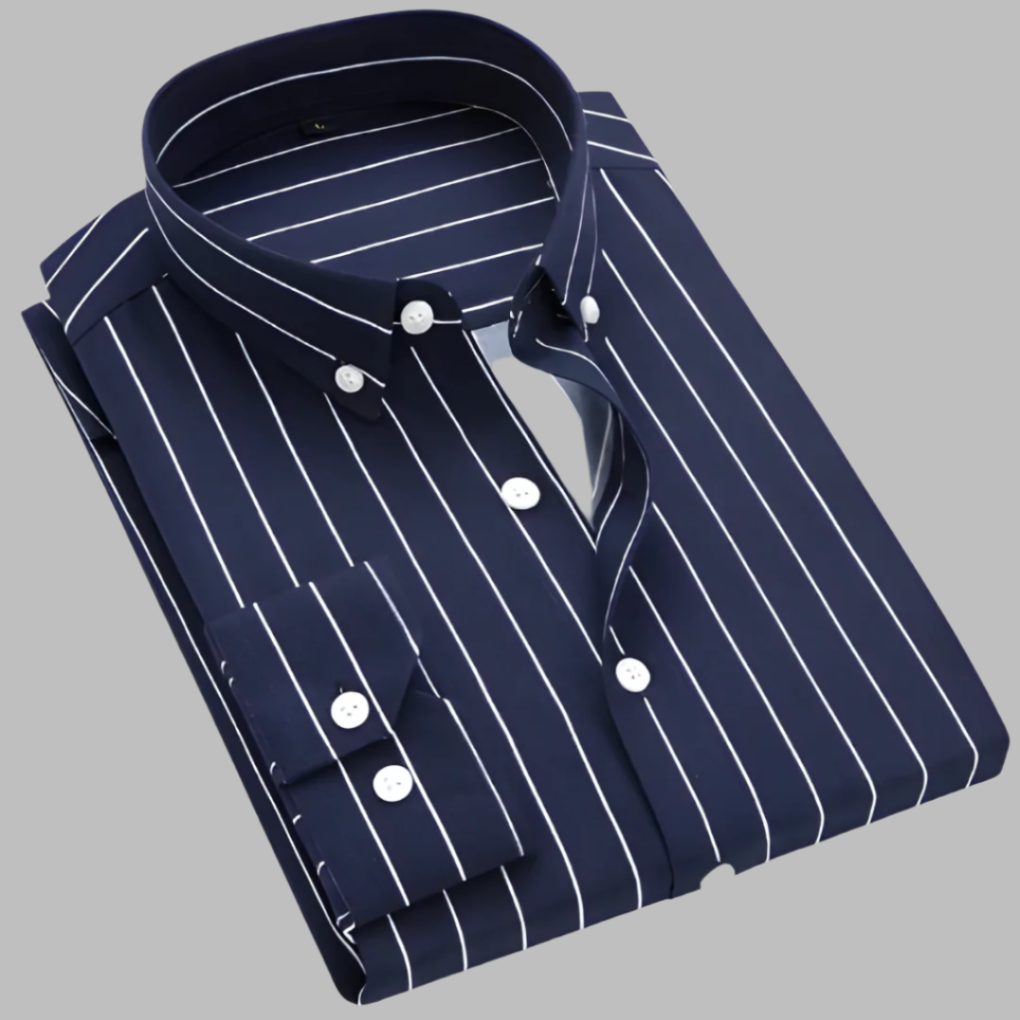 Olvoria | Men's Striped Oxford Button-Down Shirt