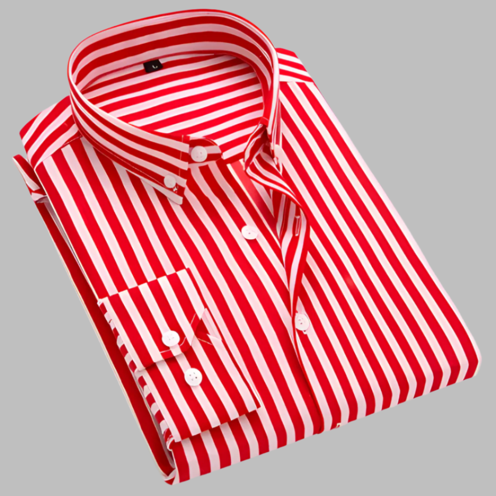 Olvoria | Men's Striped Oxford Button-Down Shirt