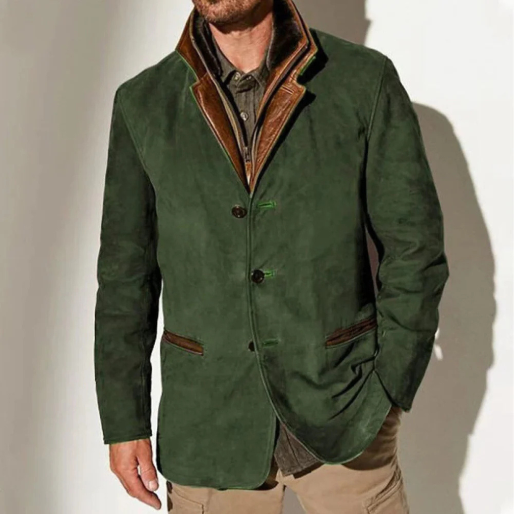 Olvoria | Men's Suede Blazer Jacket