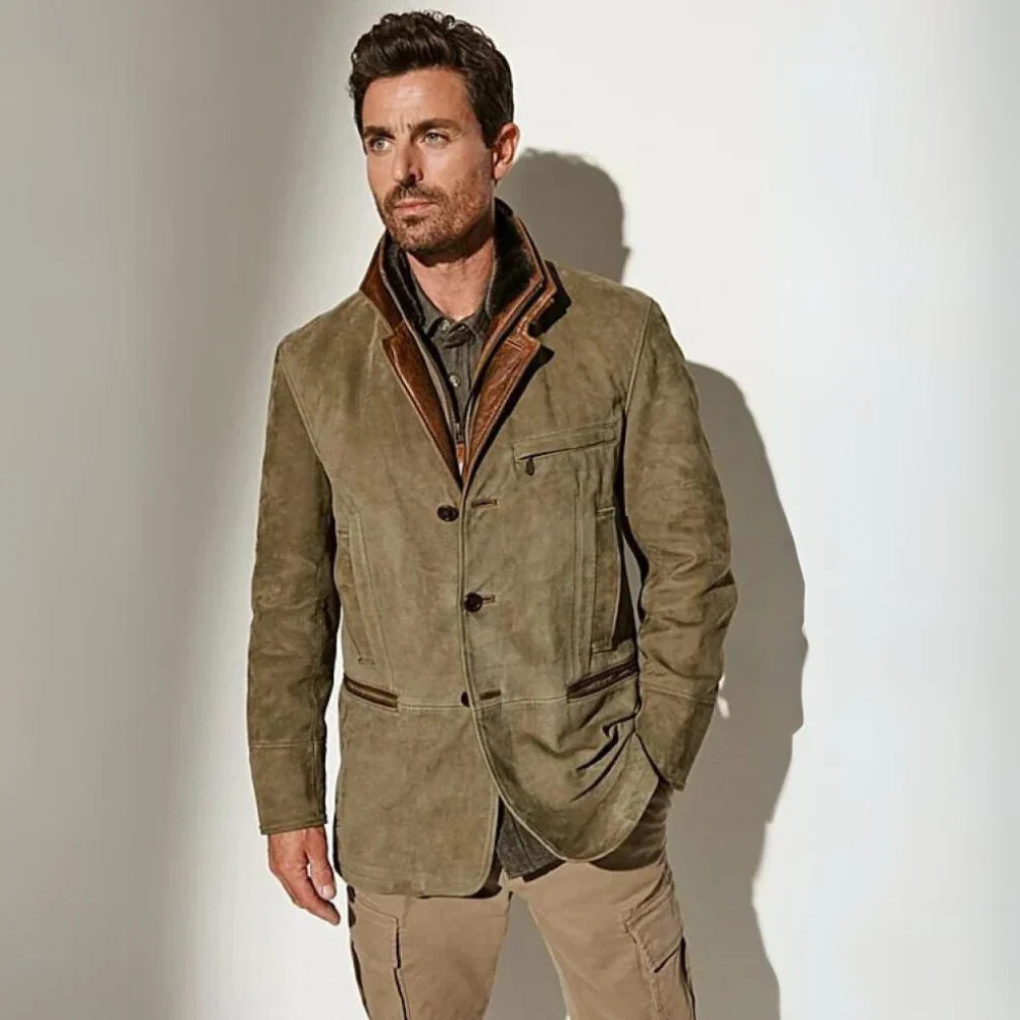 Olvoria | Men's Suede Blazer Jacket
