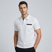 Olvoria | Polo texturé pour homme avec poche contrastée