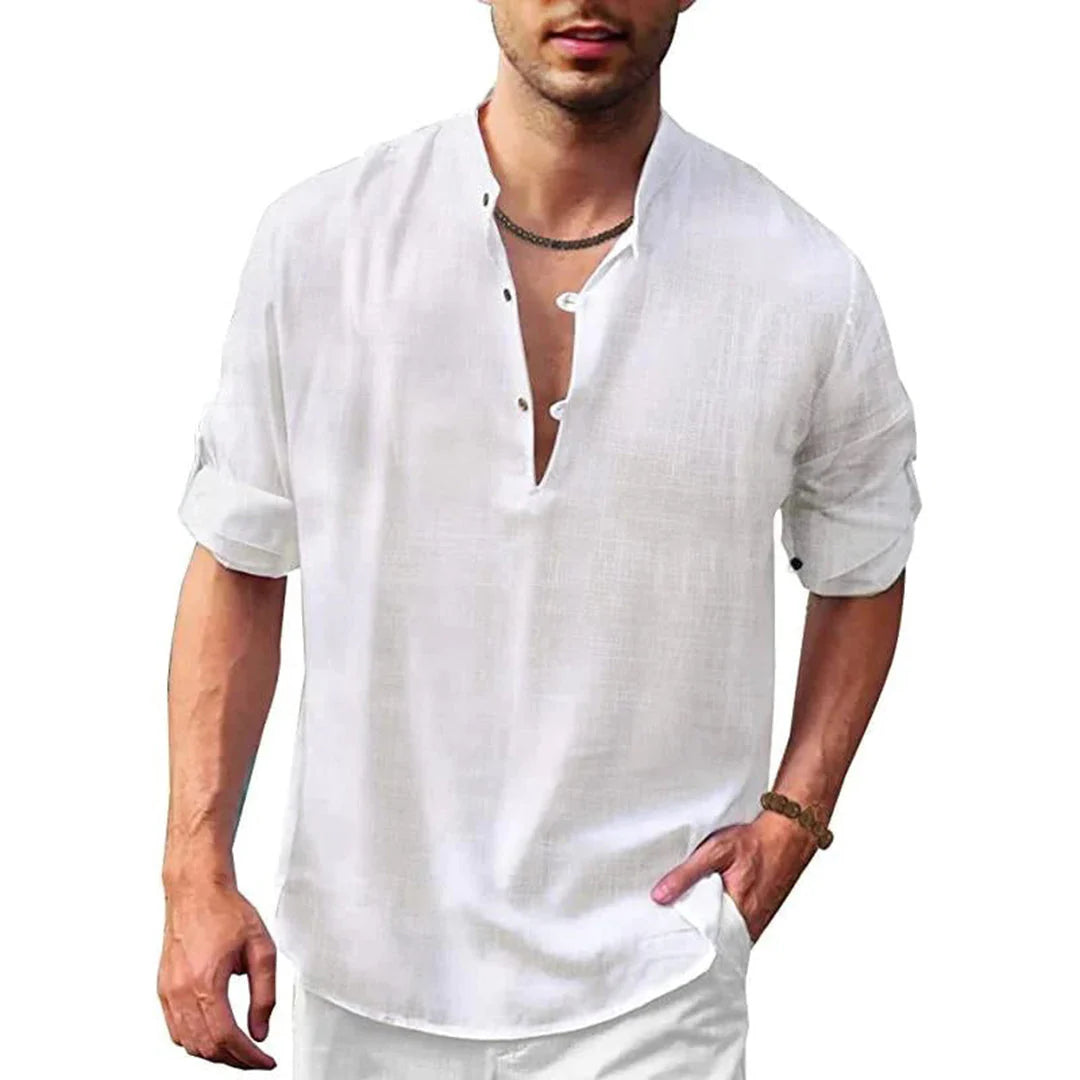 Olvoria | Men's Textured Short Sleeve Button-Up Shirt