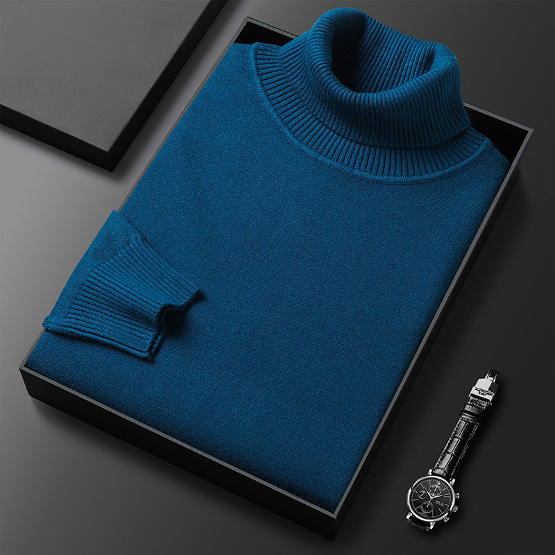Olvoria | Men's Turtleneck Sweater Ribbed Collar