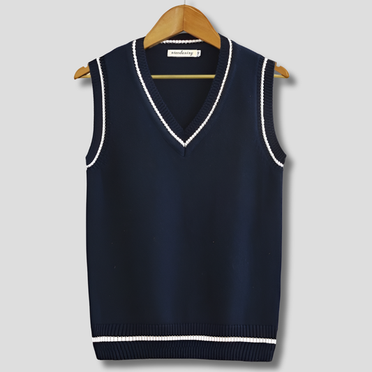 Olvoria | Men's V-Neck Sweater Vest with Stripes