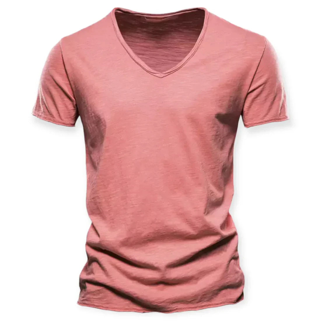 Olvoria | Men's V-Neck T-Shirt with Distressed Collar