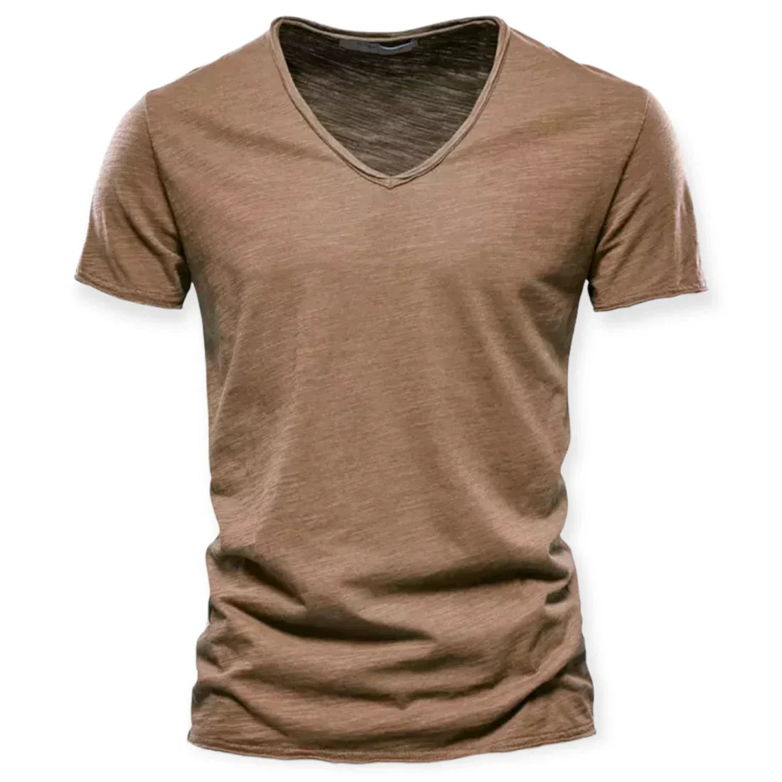 Olvoria | Men's V-Neck T-Shirt with Distressed Collar