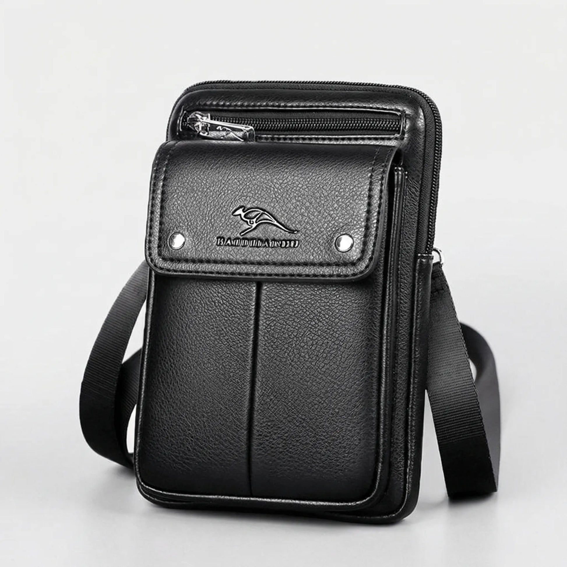 Olvoria | Men's Vertical Crossbody Bag with Flap Pocket