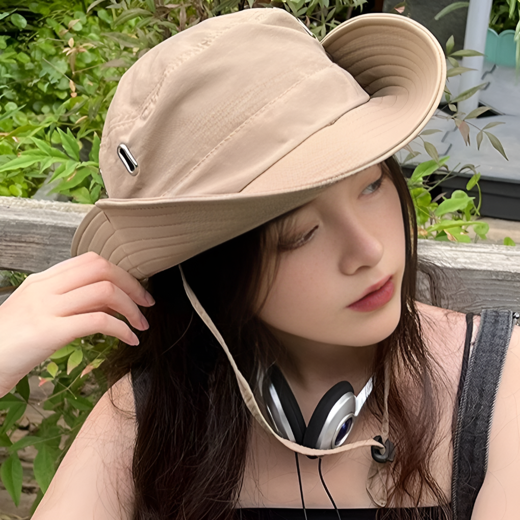 Olvoria | Men's Wide Brim Bucket Hat with Chin Strap