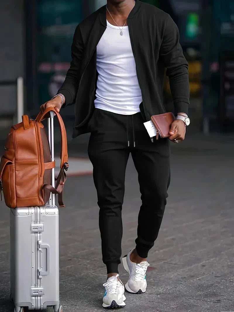 Olvoria | Men's Zip-Up Bomber Tracksuit Set
