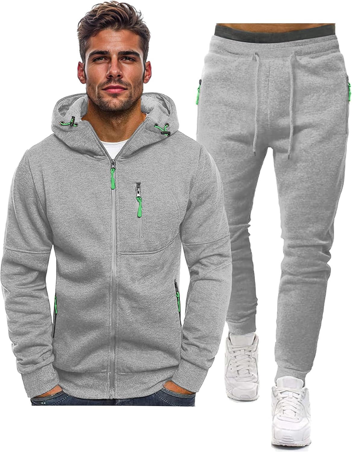Olvoria | Men's Zip-Up Hoodie & Jogger Training Set