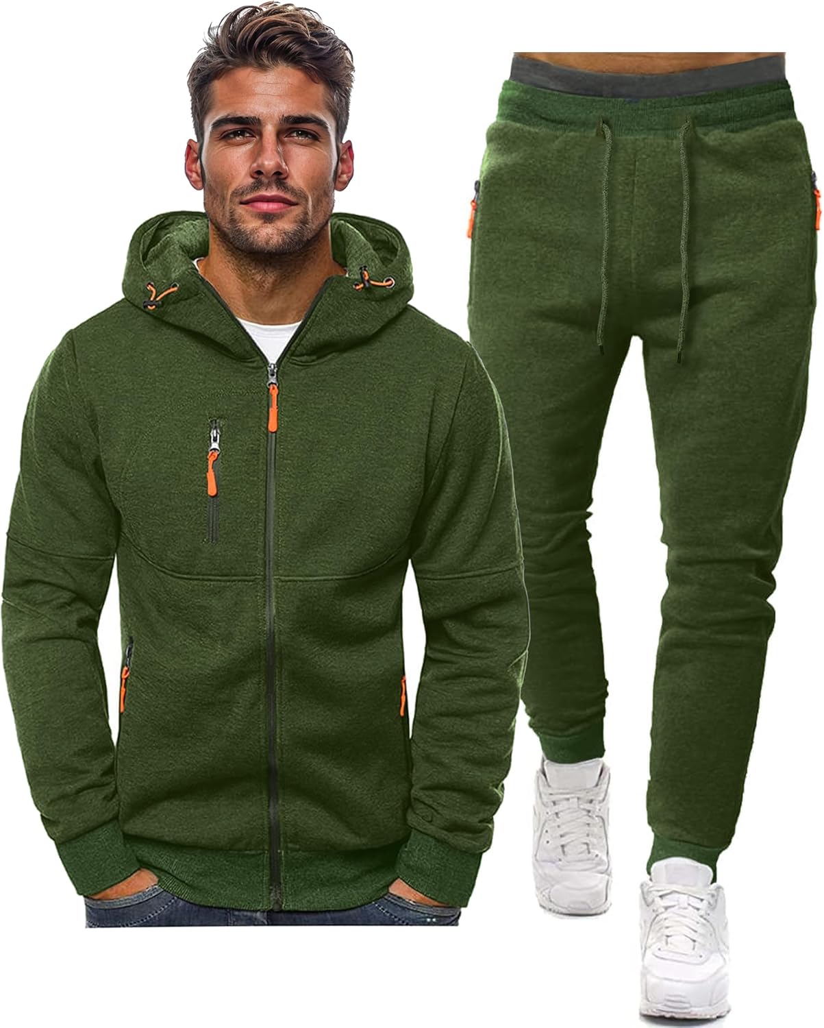 Olvoria | Men's Zip-Up Hoodie & Jogger Training Set