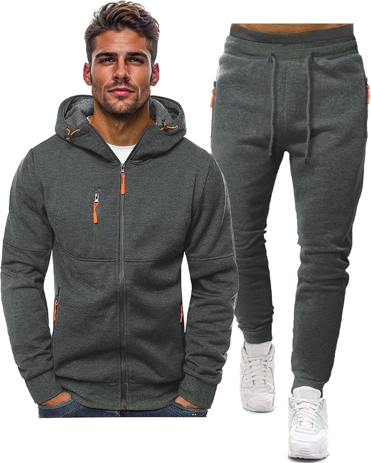 Olvoria | Men's Zip-Up Hoodie & Jogger Training Set