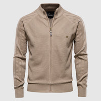Olvoria | Cardigan en maille zippé avec point diamant pour homme