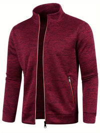 Olvoria | Veste en maille zippée pour homme avec col montant