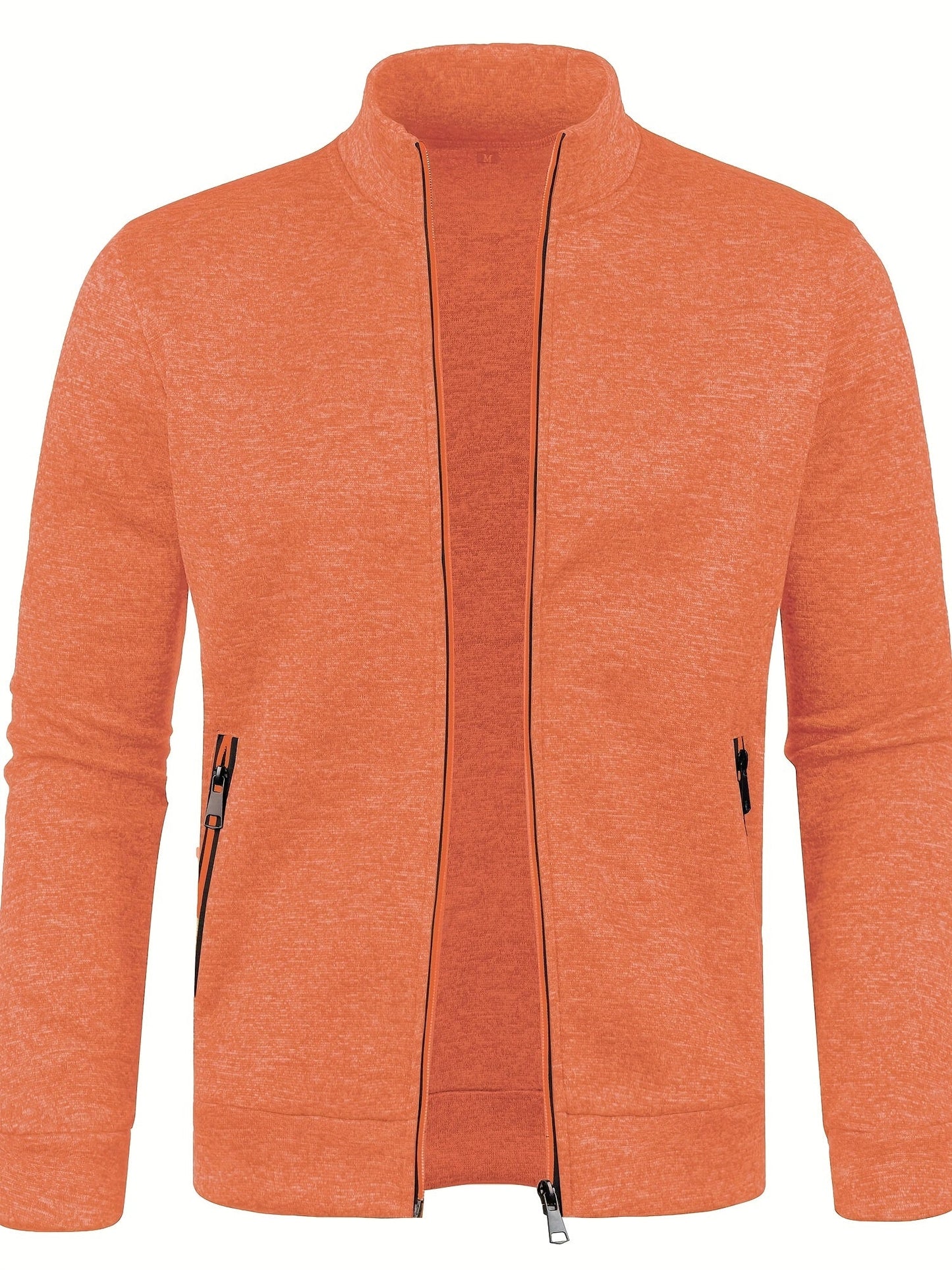 Olvoria | Men's Zip-Up Knit Jacket with Stand Collar