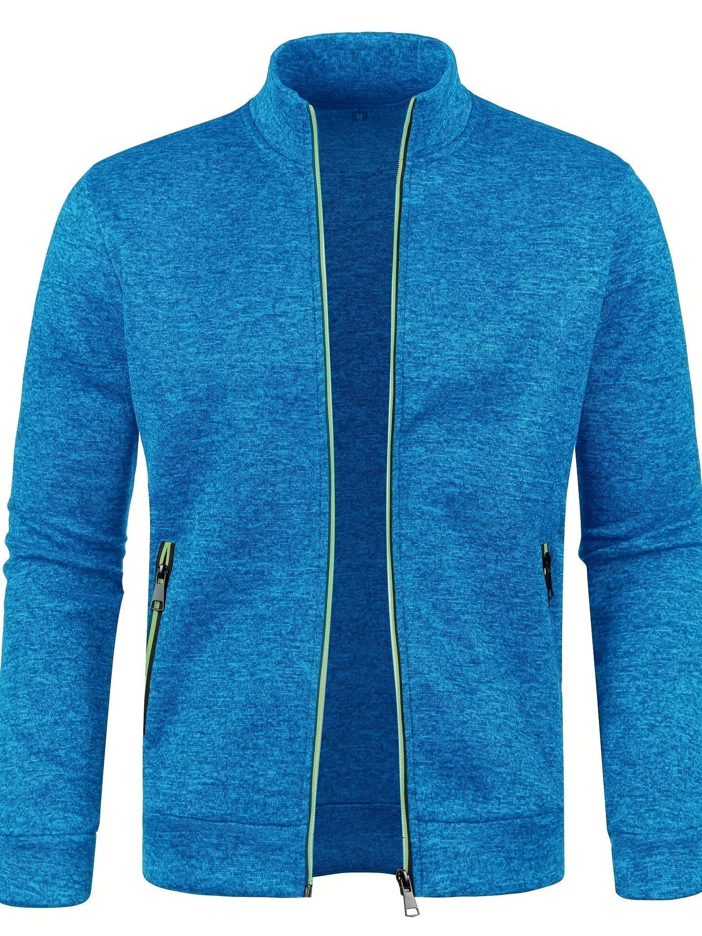 Olvoria | Men's Zip-Up Knit Jacket with Stand Collar