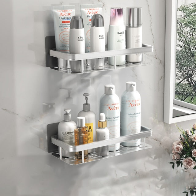 Olvoria | Metal Suction Cup Bathroom Shelves