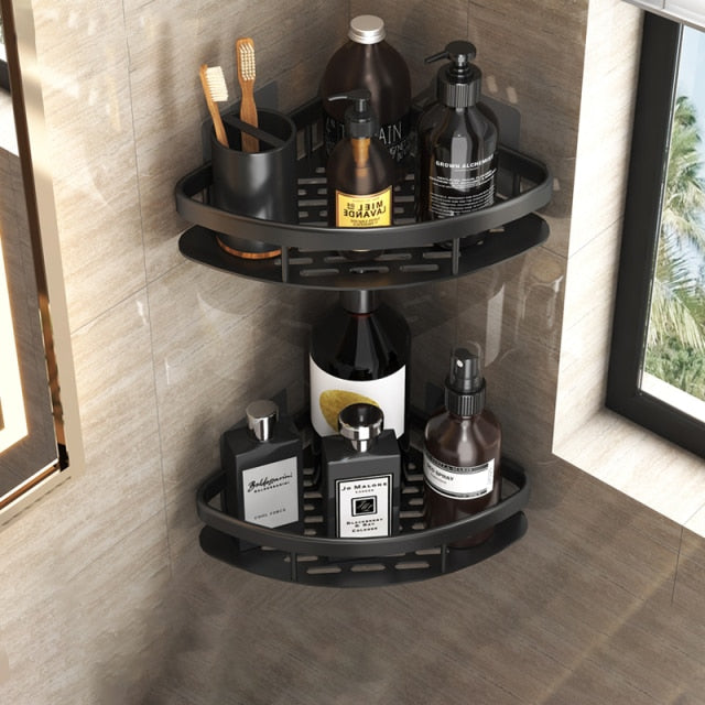 Olvoria | Metal Suction Cup Bathroom Shelves