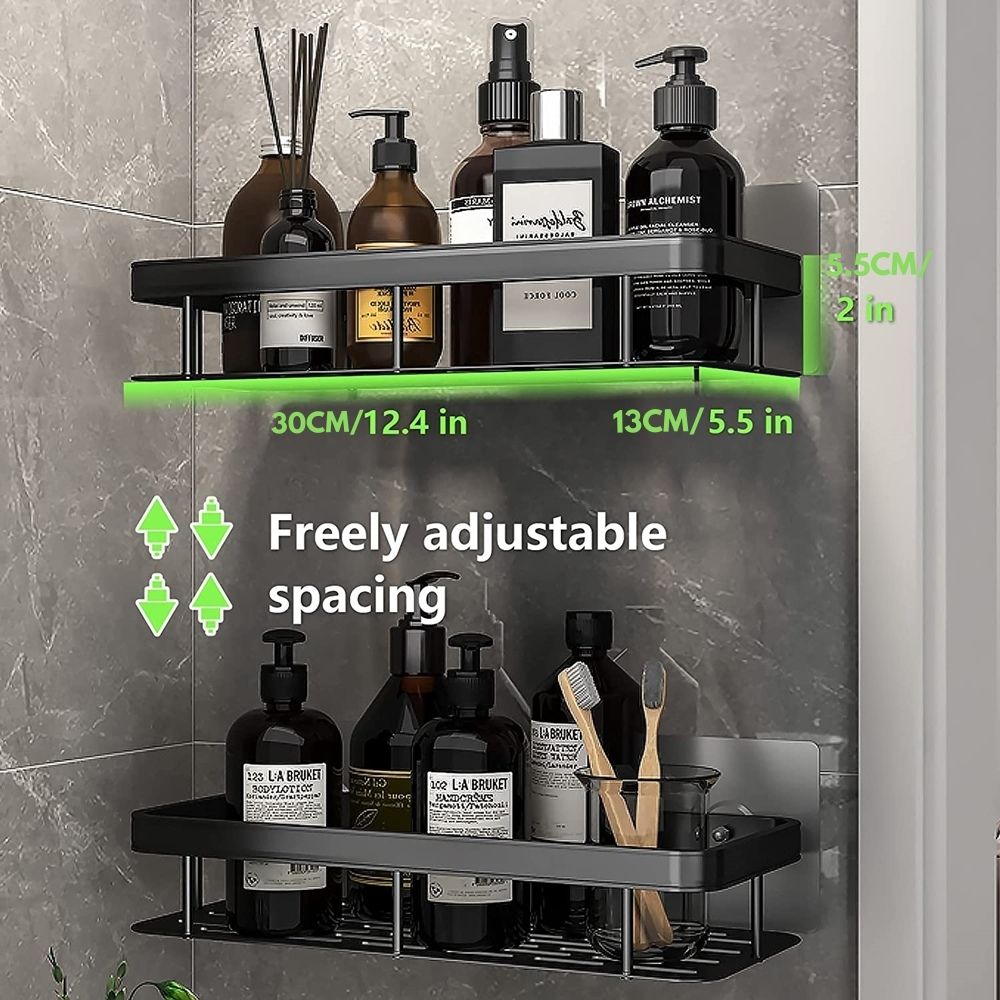 Olvoria | Metal Suction Cup Bathroom Shelves