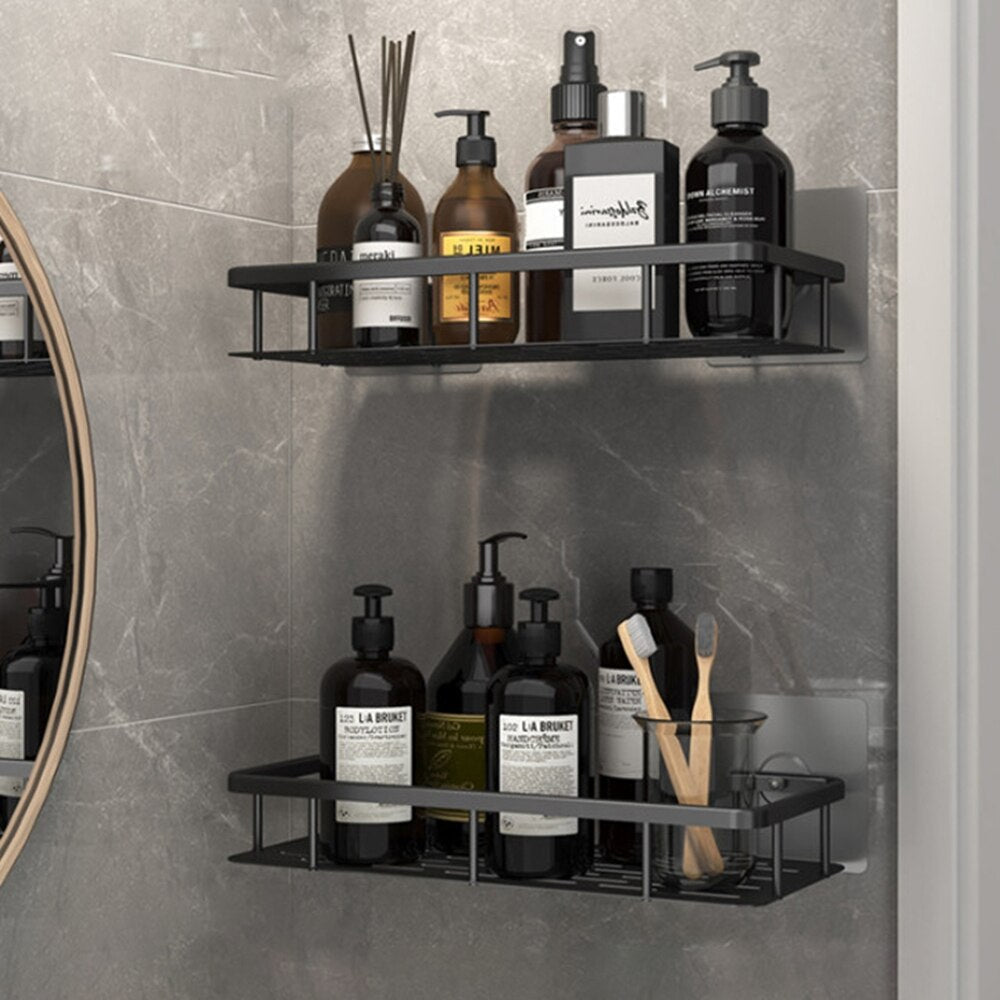 Olvoria | Metal Suction Cup Bathroom Shelves