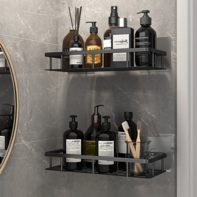 Olvoria | Metal Suction Cup Bathroom Shelves