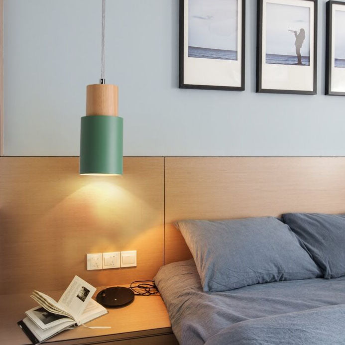 Olvoria | Metal Wood Pendant Light | Modern Industrial Design