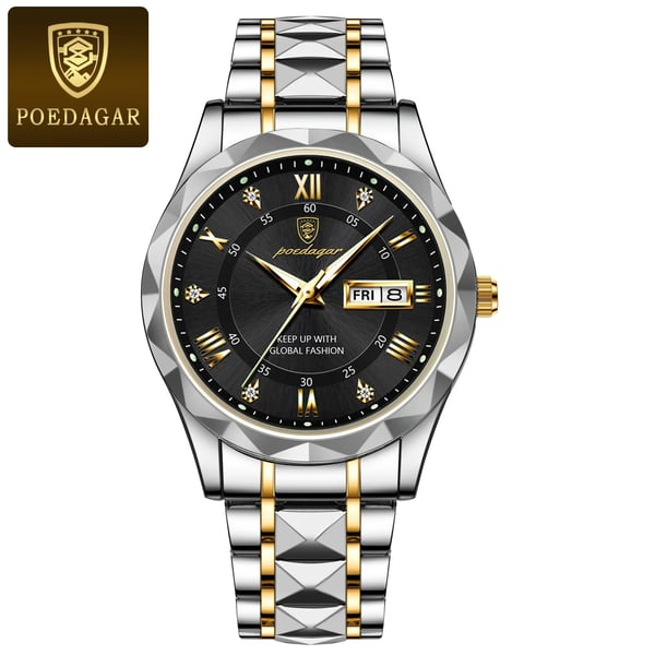 Olvoria Model 615 | Luxury Men's Watch | Japanese MIYOTA Quartz Movement | 316L Stainless Steel Case | Hardlex Crystal Glass | 3 ATM Waterproof | Luminous Indices & Date