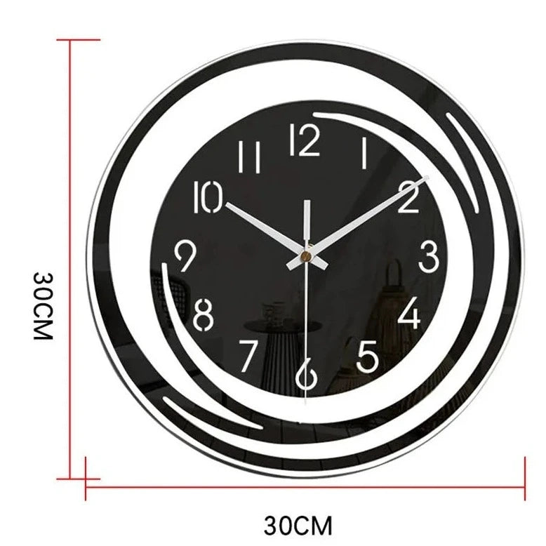 Olvoria | Modern Minimalist Wall Clock with Swirl Design