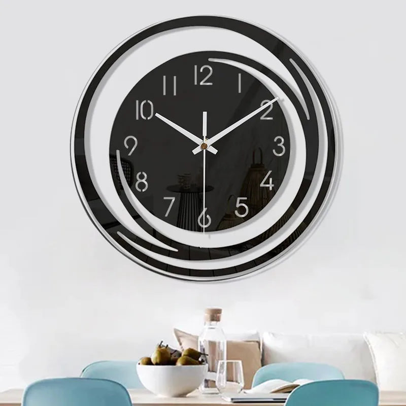 Olvoria | Modern Minimalist Wall Clock with Swirl Design
