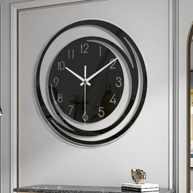 Olvoria | Modern Minimalist Wall Clock with Swirl Design