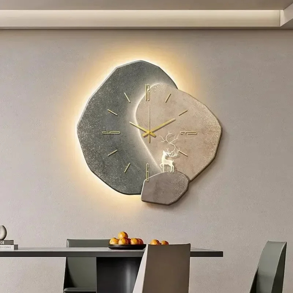 Olvoria | Modern Wall Clock with Integrated Light