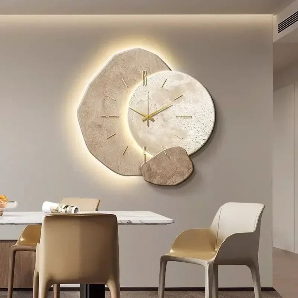 Olvoria | Modern Wall Clock with Integrated Light
