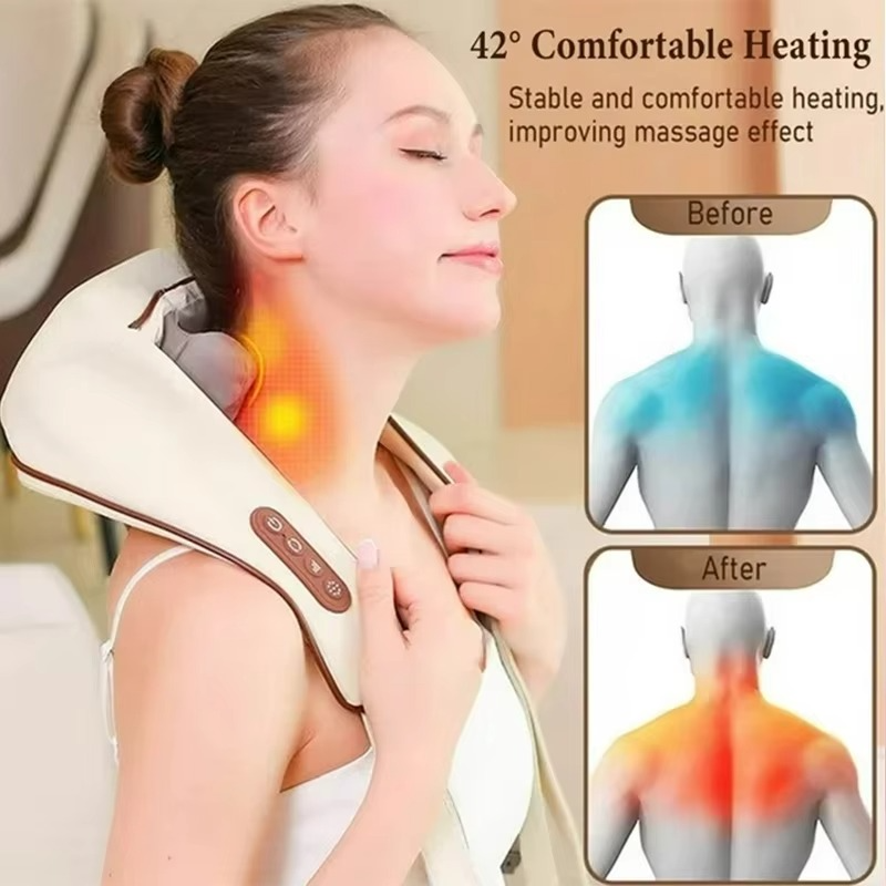 Olvoria | Neck and Shoulder Massager with Deep Tissue Shiatsu and Heat for Pain Relief