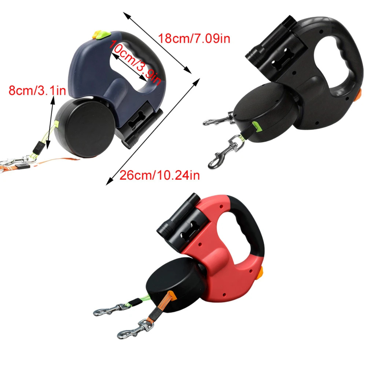 Olvoria | Never Tangle Again – Double Leash for Dogs with LED Light