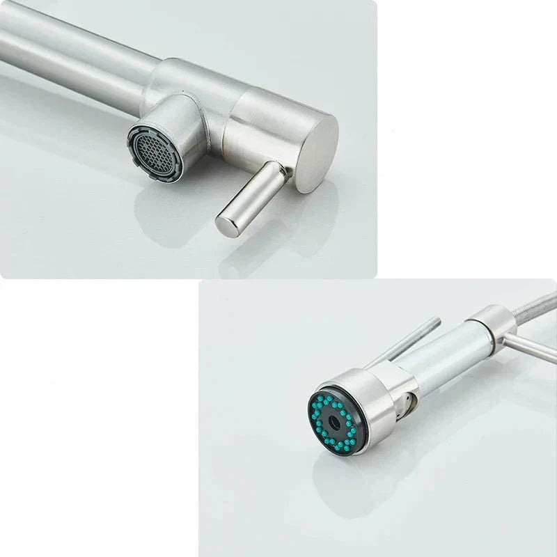 Olvoria | NickelFlex Kitchen Faucet | 360° Rotation | Stainless Steel