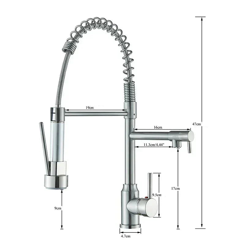 Olvoria | NickelFlex Kitchen Faucet | 360° Rotation | Stainless Steel