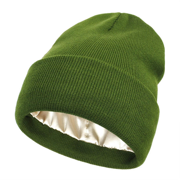 Olvoria | Noor Silk Winter Hat – Wool & Silk – Anti-Frizz Hair Protection