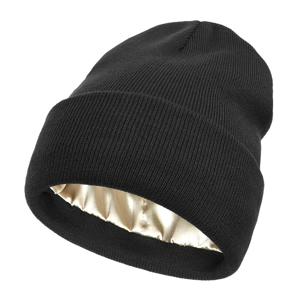 Olvoria | Noor Silk Winter Hat – Wool & Silk – Anti-Frizz Hair Protection