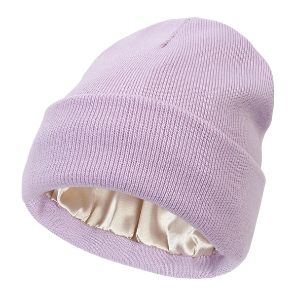 Olvoria | Noor Silk Winter Hat – Wool & Silk – Anti-Frizz Hair Protection
