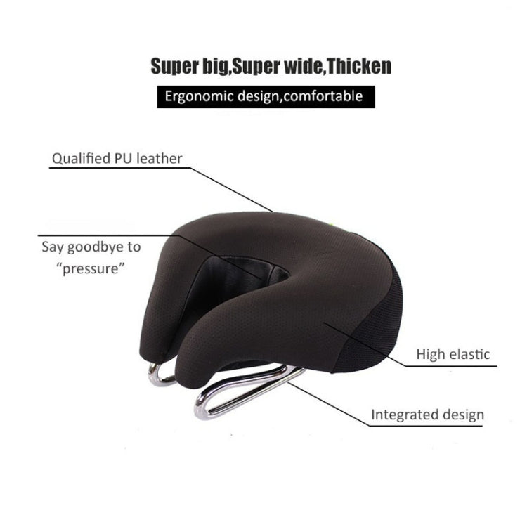 Olvoria | Noseless Bicycle Seat Mountain Bike Thick Soft Padding (Black)