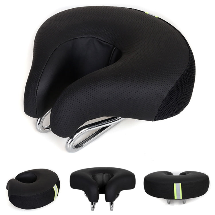 Olvoria | Noseless Bicycle Seat Mountain Bike Thick Soft Padding (Black)