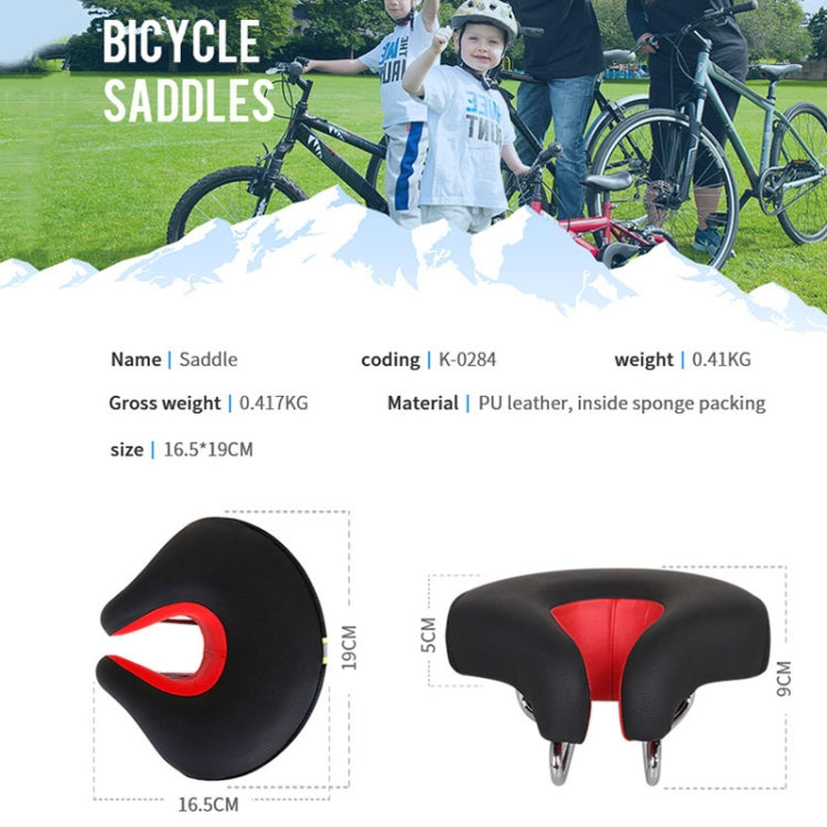 Olvoria | Noseless Bicycle Seat Mountain Bike Thick Soft Padding (Black)